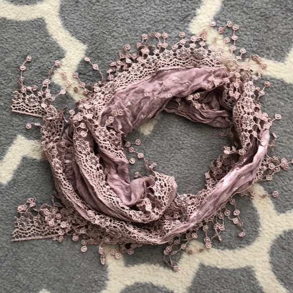 Floral Fringe Purple Scarf Wrap - Picture 1 of 3